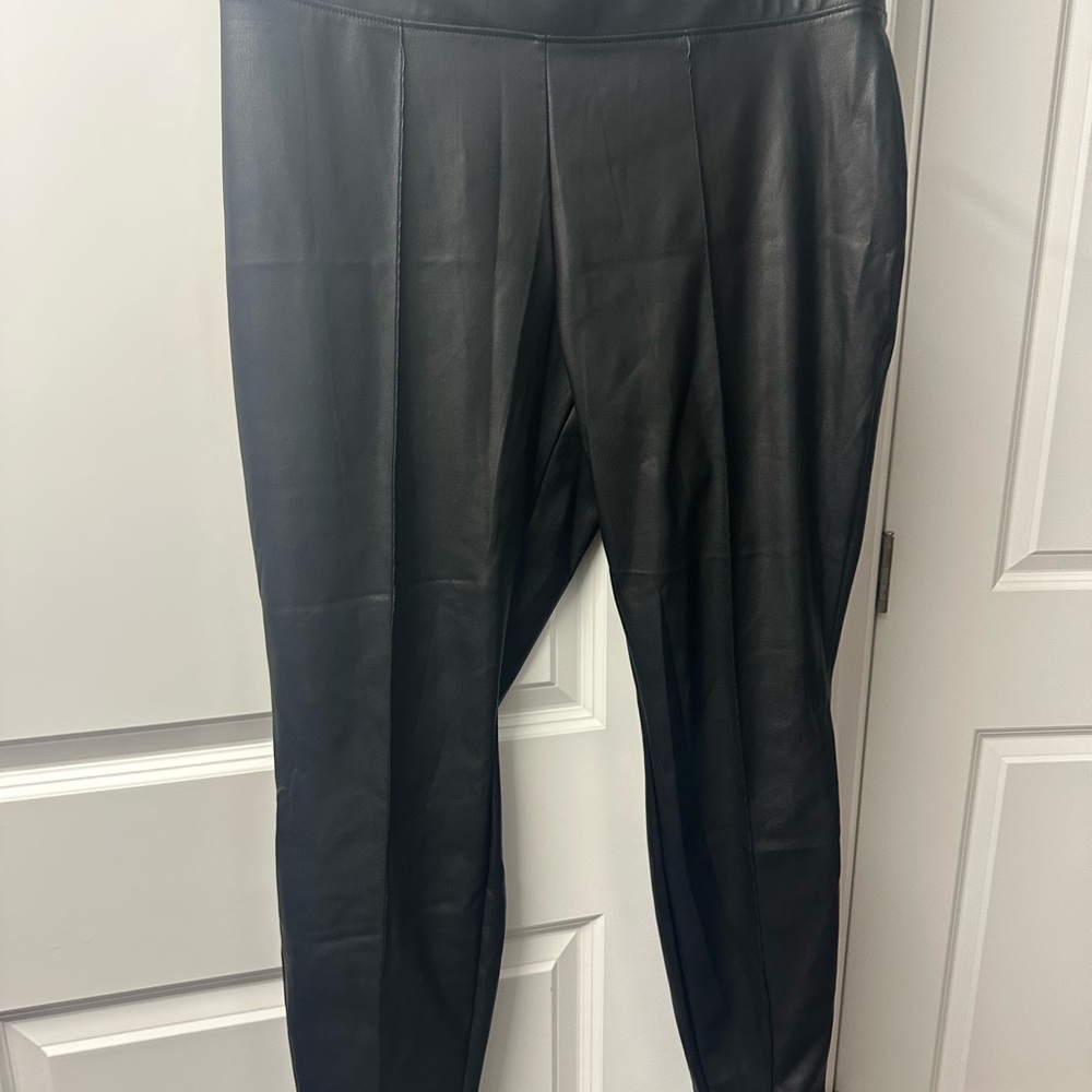 Nine West Black Leather Trousers